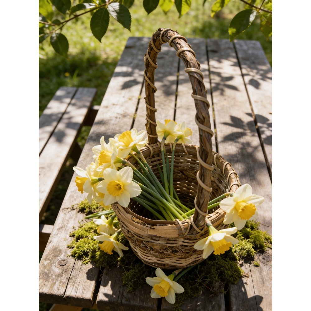 Rustic Handcrafted Twig and Grapevine Gathering Basket Brown 7x10.5x4 Small